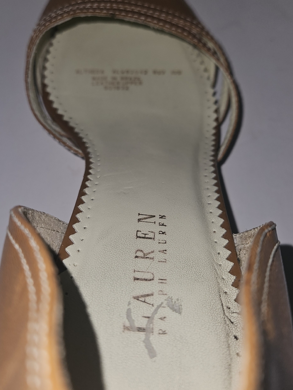 Lauren Ralph Lauren Brown Leather Square-Toe Heels - Picture 5 of 8